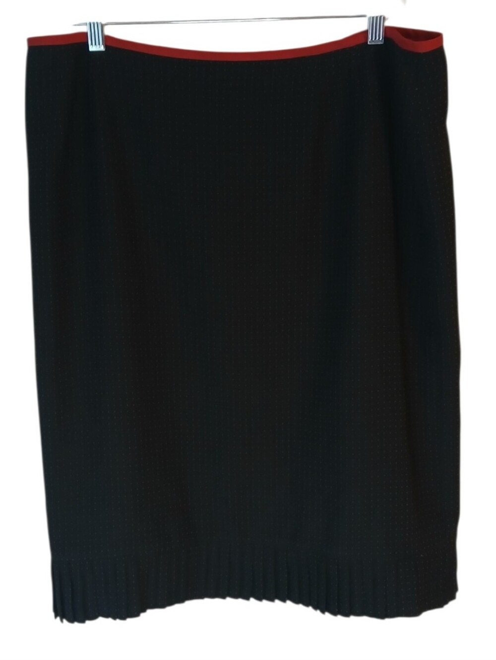 Kasper Black Skirt with Red Trim And White Polka Dots Size 18